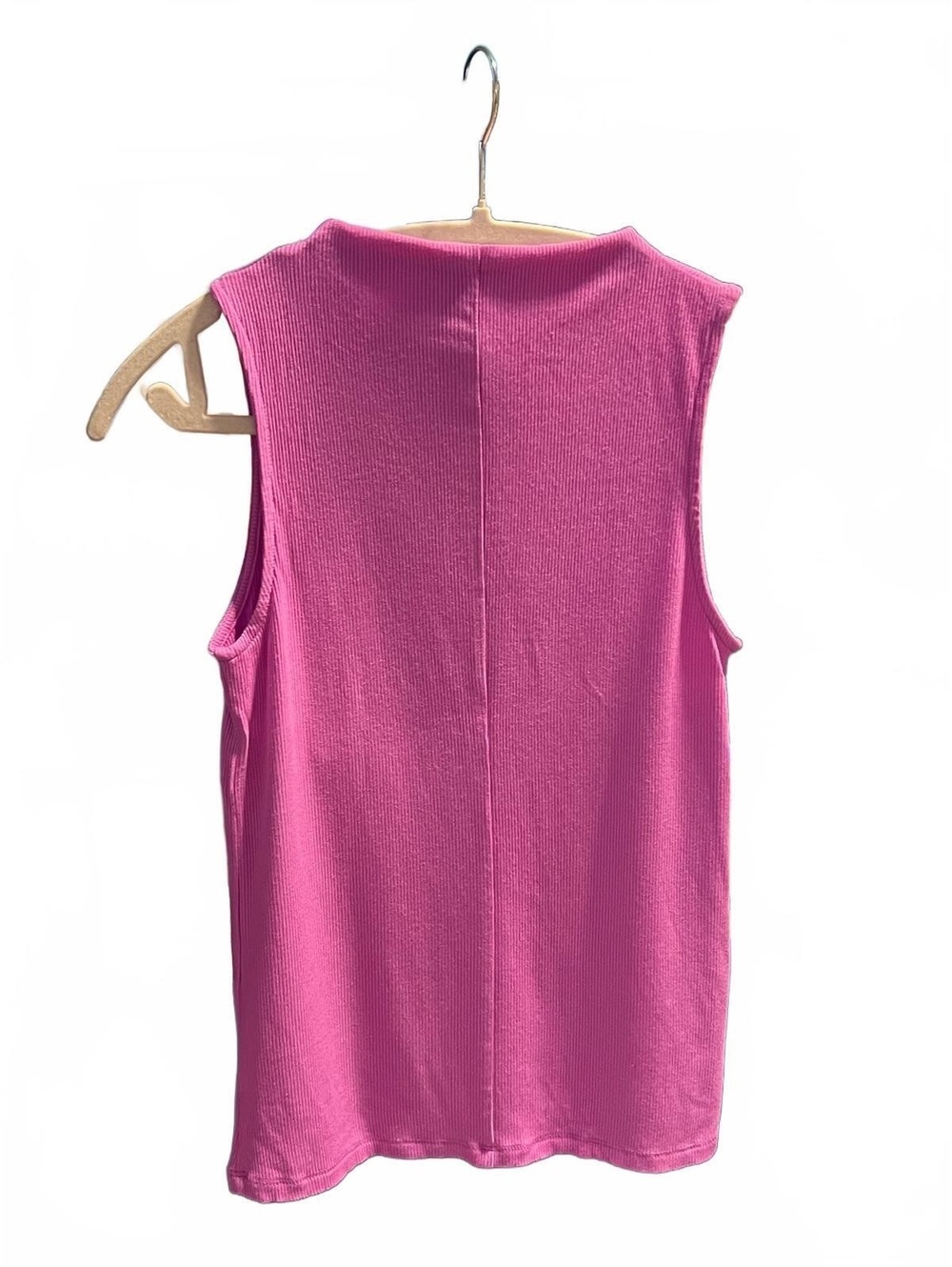 Zenana Sleeveless Pink Ribbed Knit Top Size Small - Picture 4 of 7